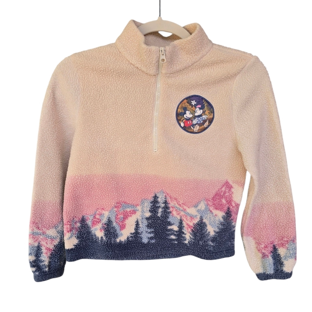 Disney Mickey Mouse Mountain Fleece Sherpa 1/4 Zip Pullover Large 10/12